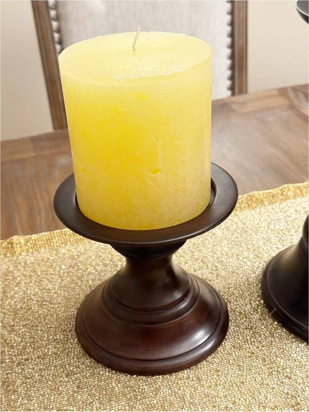 🕯️ Pottery Barn Turned Wood Pillar Candle Holders – Set of 2 - Picture 3 of 6